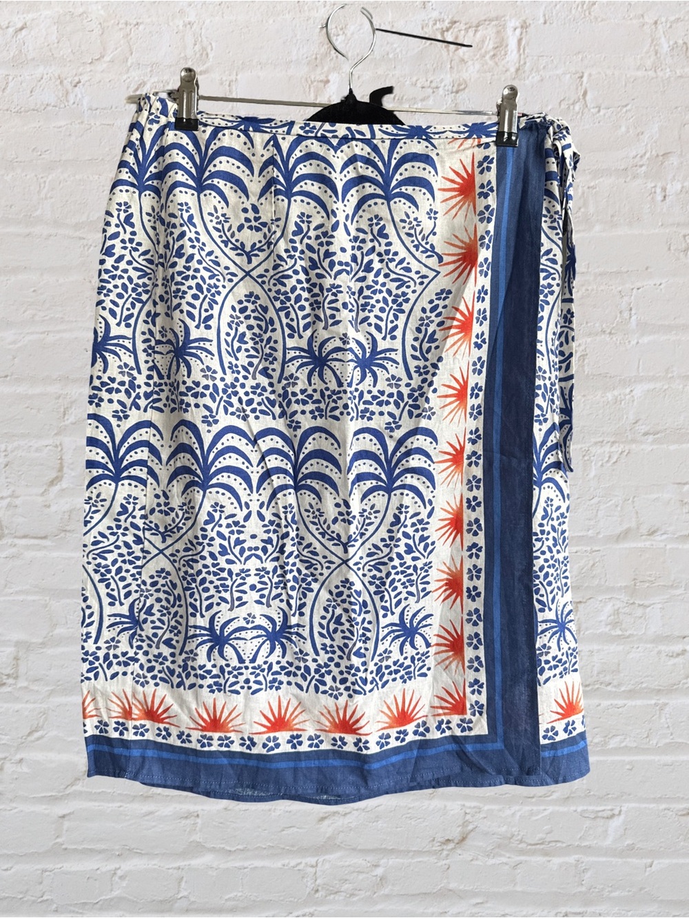 RACHEL Rachel Roy Blue, White & Orange wrap skirt
